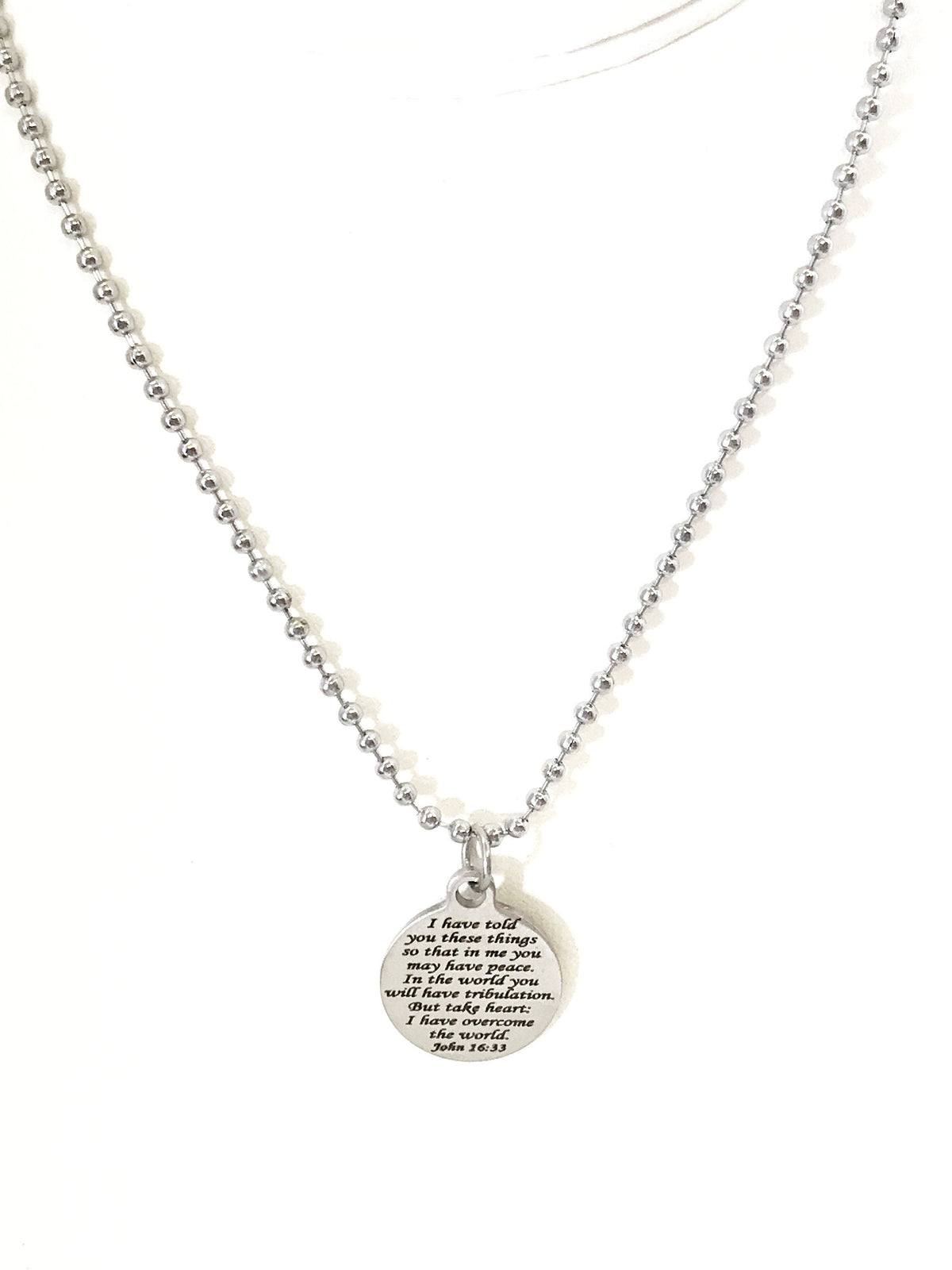 Christian Necklace, I Have Told You These Things, Christian Gifts, Christian Chain, Son Necklace, Christian Man Gift, John 16 33 Necklace