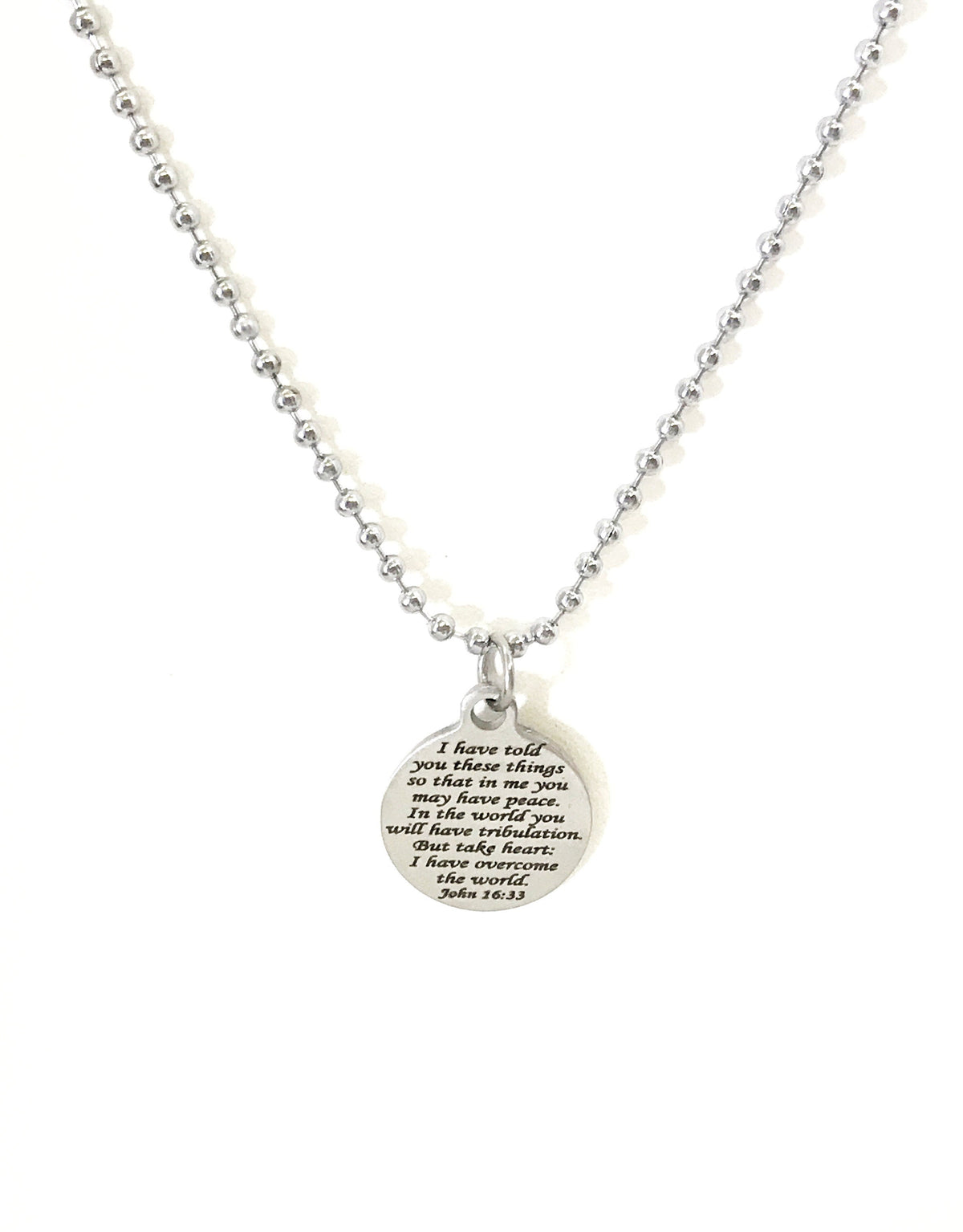 Christian Necklace, I Have Told You These Things, Christian Gifts, Christian Chain, Son Necklace, Christian Man Gift, John 16 33 Necklace