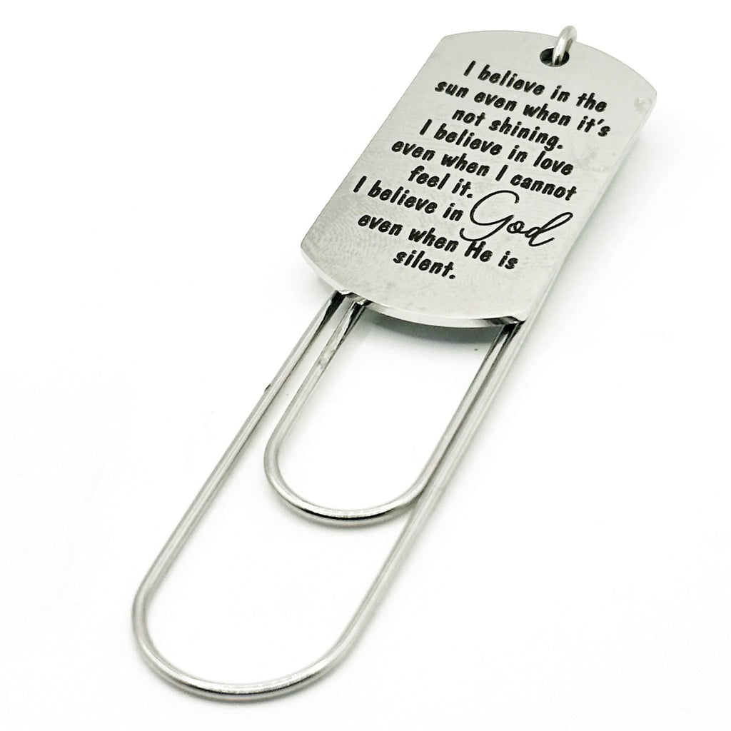 Faith Quote Paperclip Bookmark Christian Inspirational Scripture Bookmark Stainless Steel Engraved Charm Religious Gift