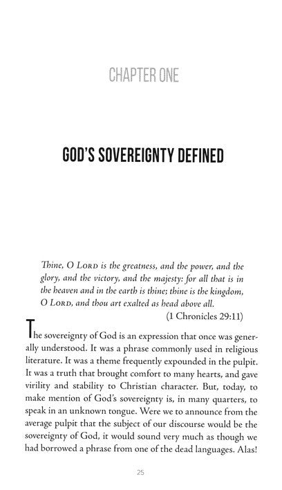 The Sovereignty of God by A.W. Pink Paperback Book