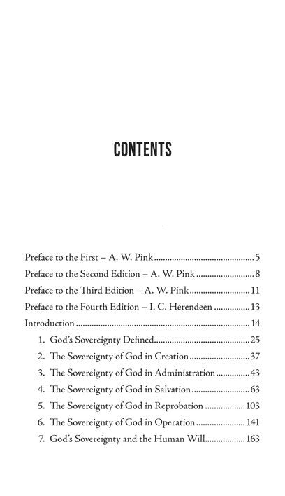 The Sovereignty of God by A.W. Pink Paperback Book